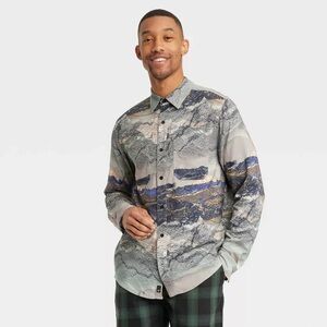 Artistic Black and Gray Dress Shirt with Abstract Design